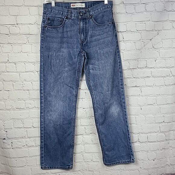 LEVI'S 505 Light Blue Wash Jeans Boys Size 16 (28W x 28L) Distressed Denim 28/28 - Picture 2 of 7